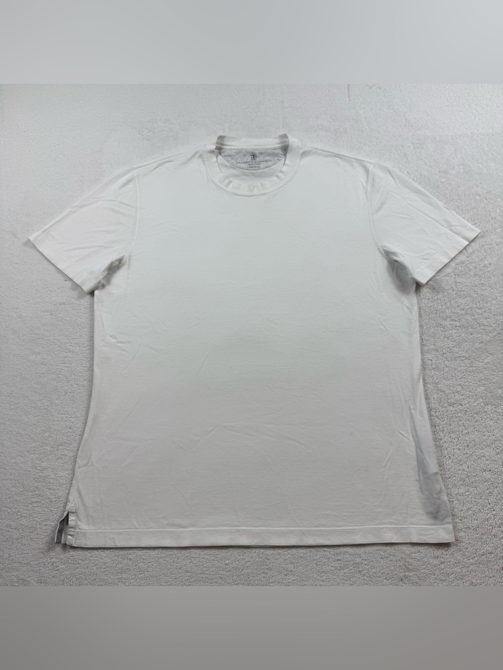 Brunello cucinelli regular fit t-shirt men’s size 50 pure white crew neck